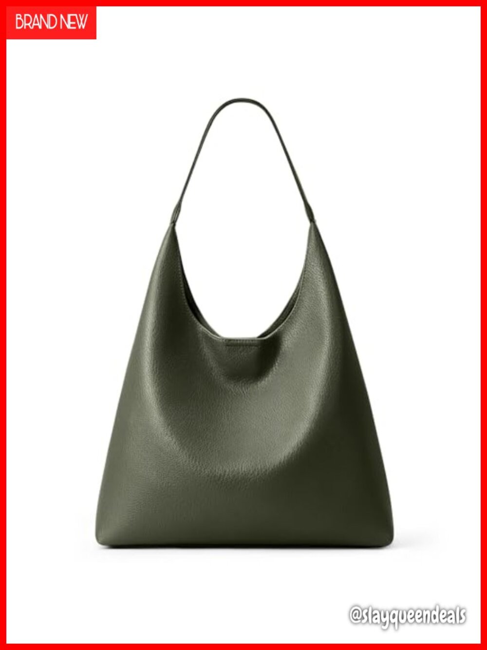 Slouchy Vegan Leather Hobo Bag Tote Shoulder Handbag 34cm